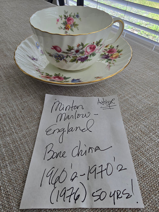 VINTAGE - Minton Marlow 1960's - 1970's - TEA CUP + SAUCER