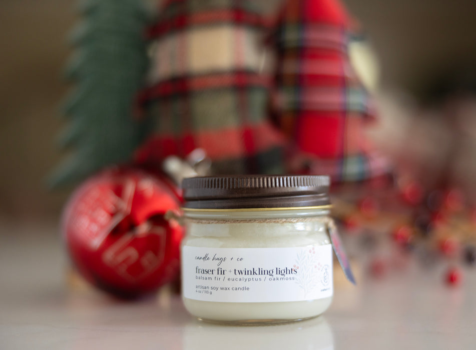 fraser fir + twinkling lights