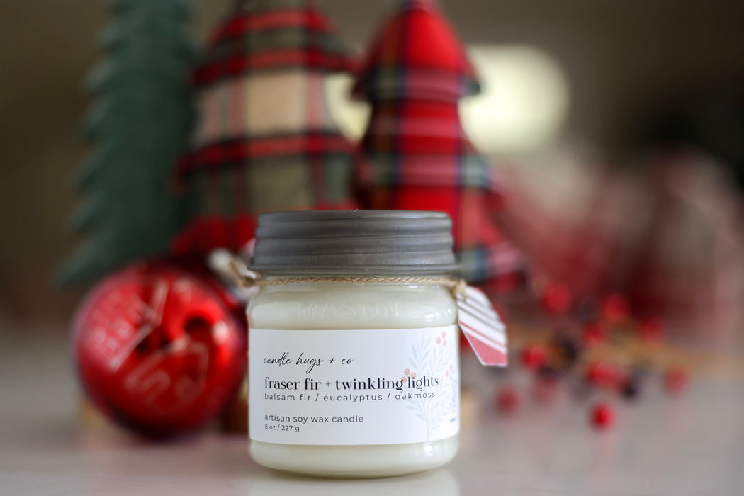 fraser fir + twinkling lights