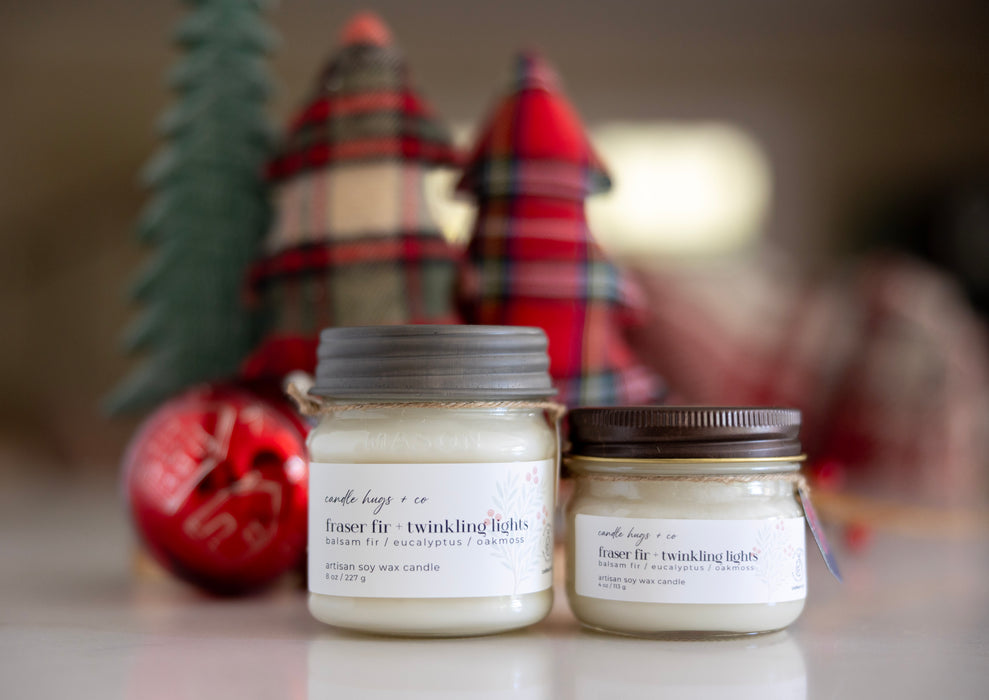 fraser fir + twinkling lights